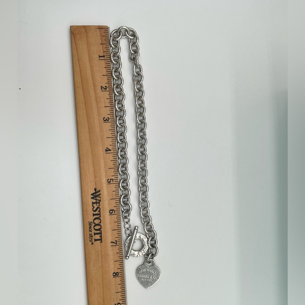 🔴Authentic Tiffany & Co. Sterling Silver RTT Heart Tag Toggle Link Necklace🔴 - Picture 8 of 8